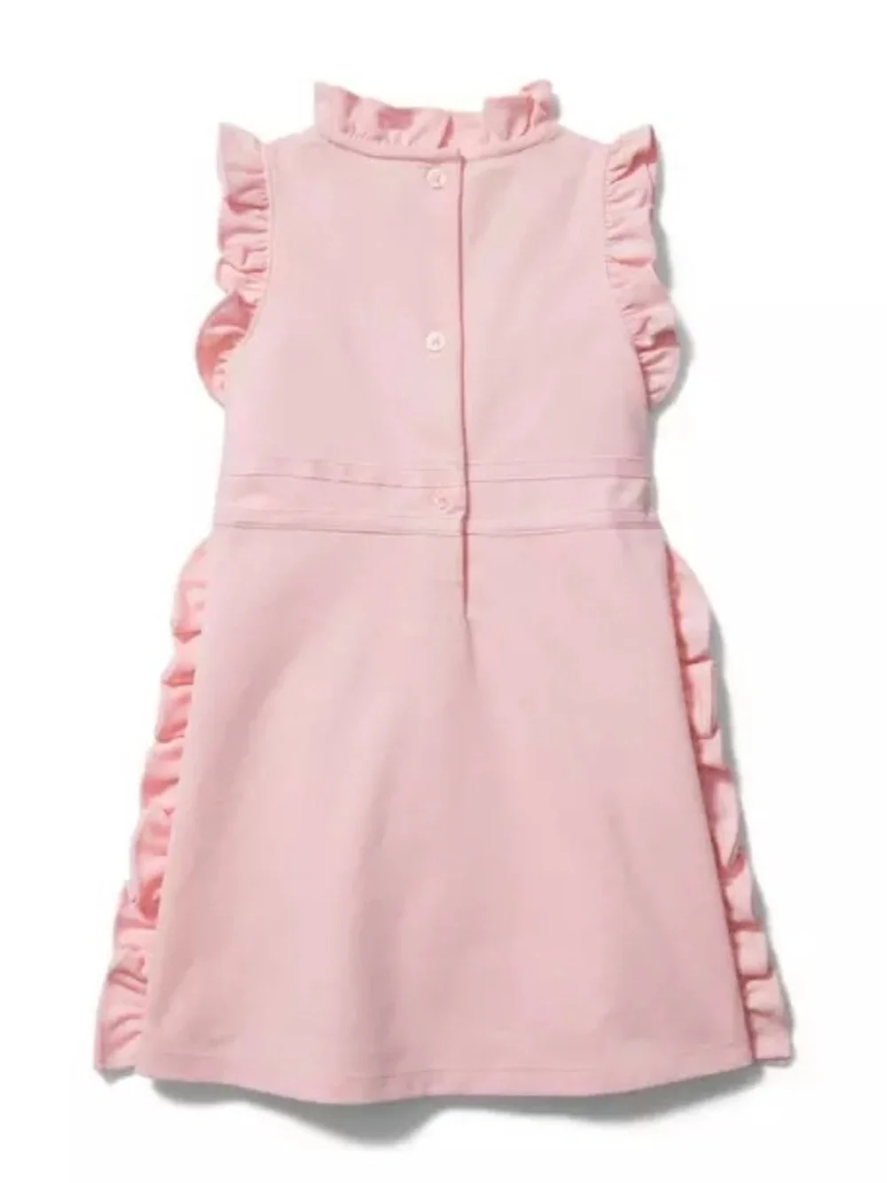 Janie & Jack Pink Double Bow Ponte Ruffle Dress Size 5 EUC
